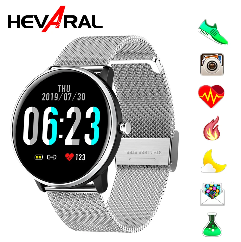 HEVARAL женские умные часы для фитнеса бега с пульсометром Bluetooth шагомер Смарт-часы