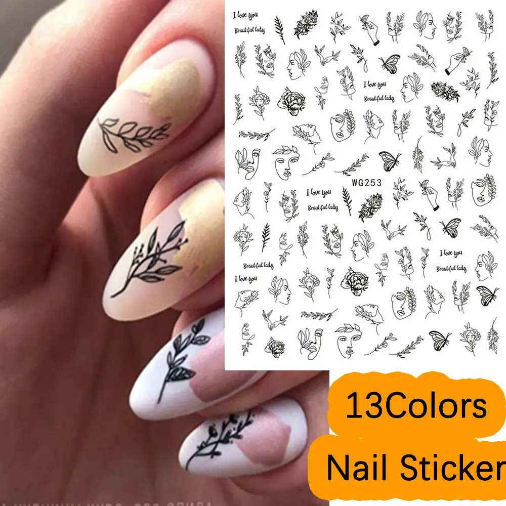 

1PC Women Geometric Transfer Sliders DIY Nail Art Decoration Manicure Tool Sexy Lady Design Nail Sticker Letter Pattern