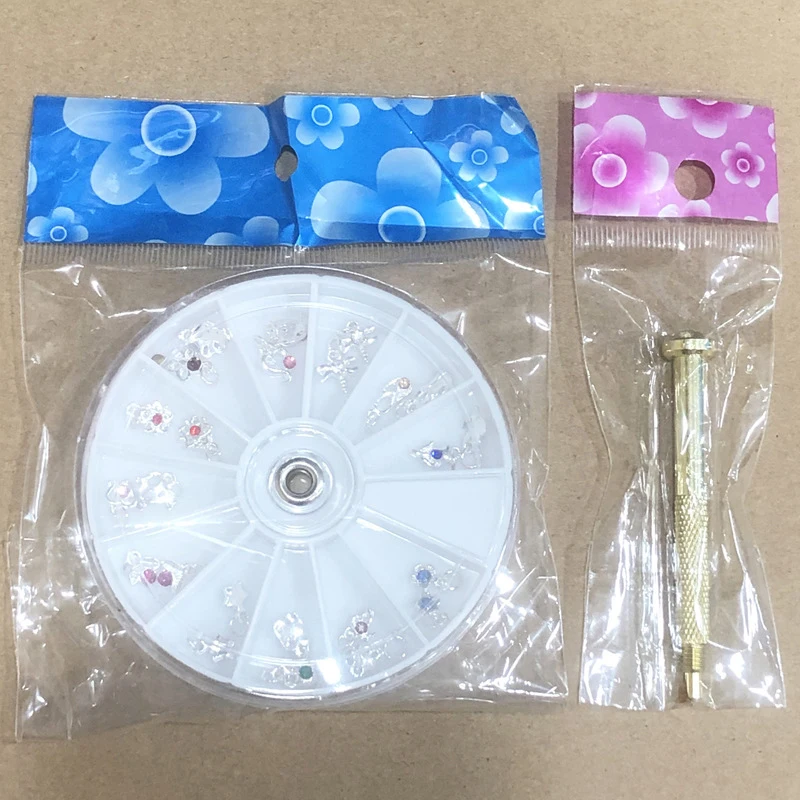 

Nail Pendant Punch Drill Punch Pendant Nail Art Metal Decoration Nail Art Alloy Hollow Circle Star Moon Shell Disc Set