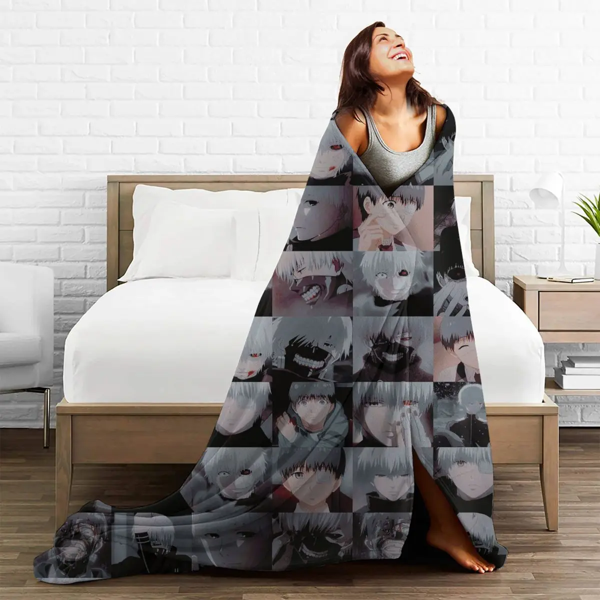 Пледы из Токийского Гуля канеки Кен коралловый флис плюшевые пледы японская