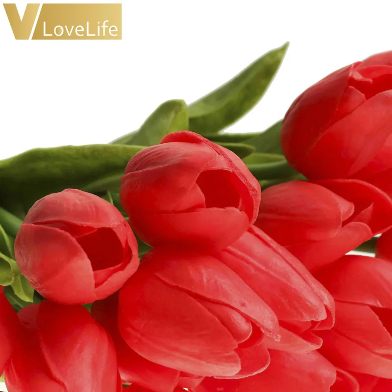 10 шт. искусственные тюльпаны цветы из полиэтилена лавандовые цвета латексные