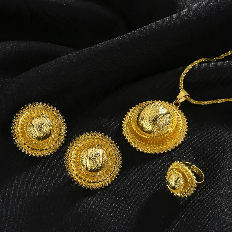 Набор ювелирных украшений в стиле эфиопской цепи Shamty серьги кольцо для женщин