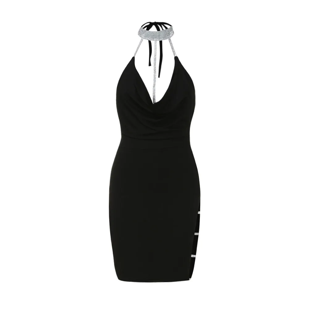 Летние женские сексуальные мини-платья с глубоким v-образным вырезом и открытой