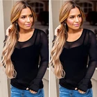 2018 новый Манго Топ Для женщин рубашка с длинными рукавами с глубоким v-образным вырезом с низким вырезом рубашка прозрачная сетчатая одежда для клуба блузка боди футболки, туники, топы, Лидер продаж