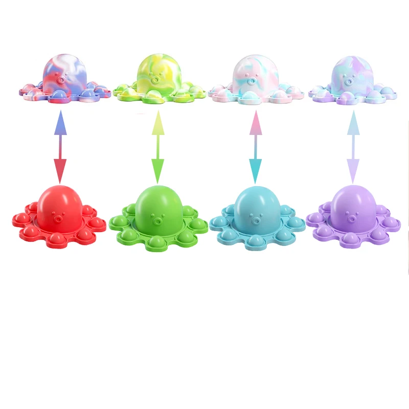 

Keychain Pop Fidget Toys Mini Bubble Flip Pulpo Reversible Octopus To Autism Kids Adults Anti Stress Reliever Decompression Toy