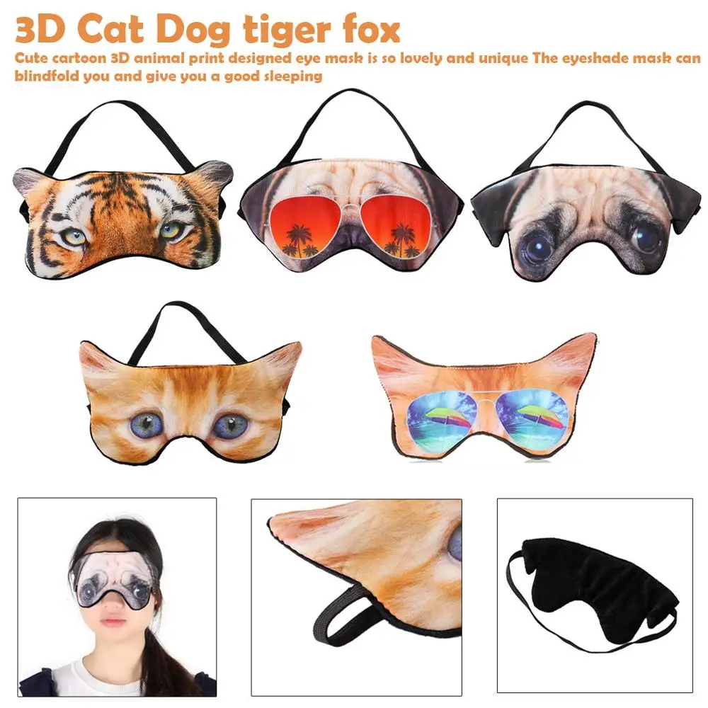 1 шт. маска для глаз с 3D принтом сна мультяшная животная тени повязка на глаза