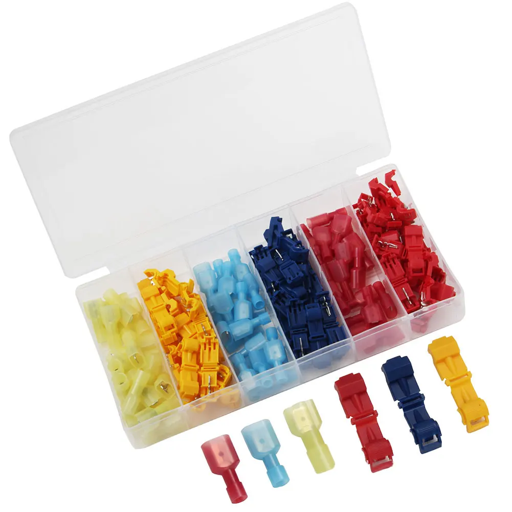 

Nylon With Case Insulated Assortment Quick Splice T Tap Spade Terminals Crimp Clamp Durable Self Stripping Wire Connector Kit