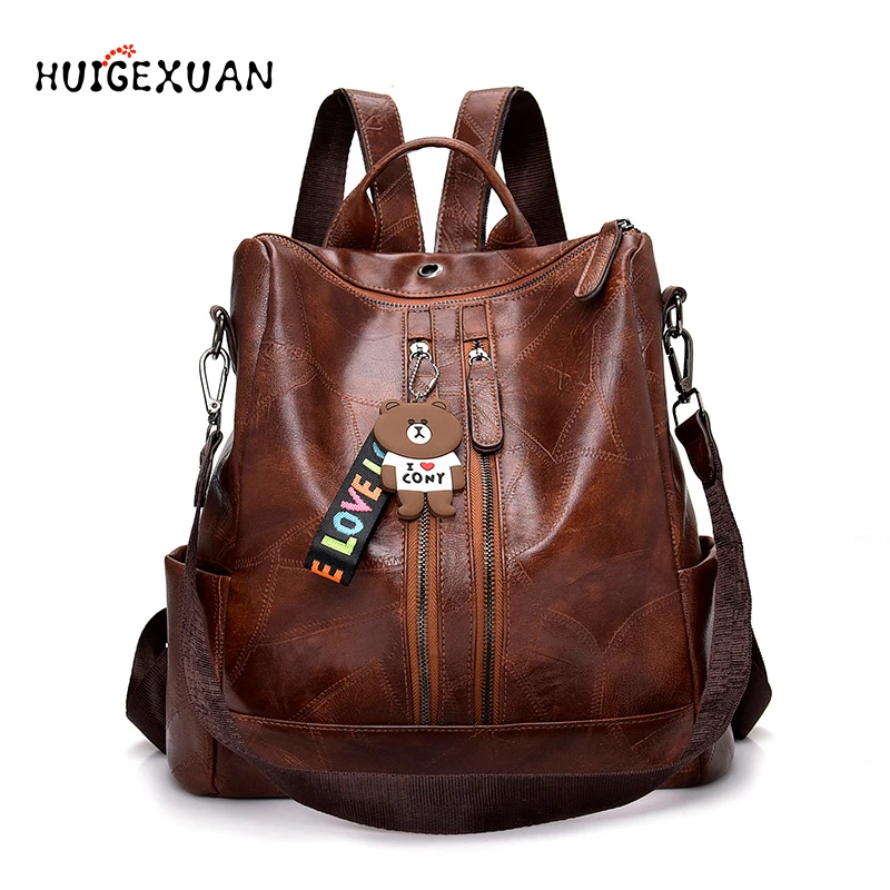 Новые женские кожаные рюкзаки Модный женский рюкзак из искусственной кожи