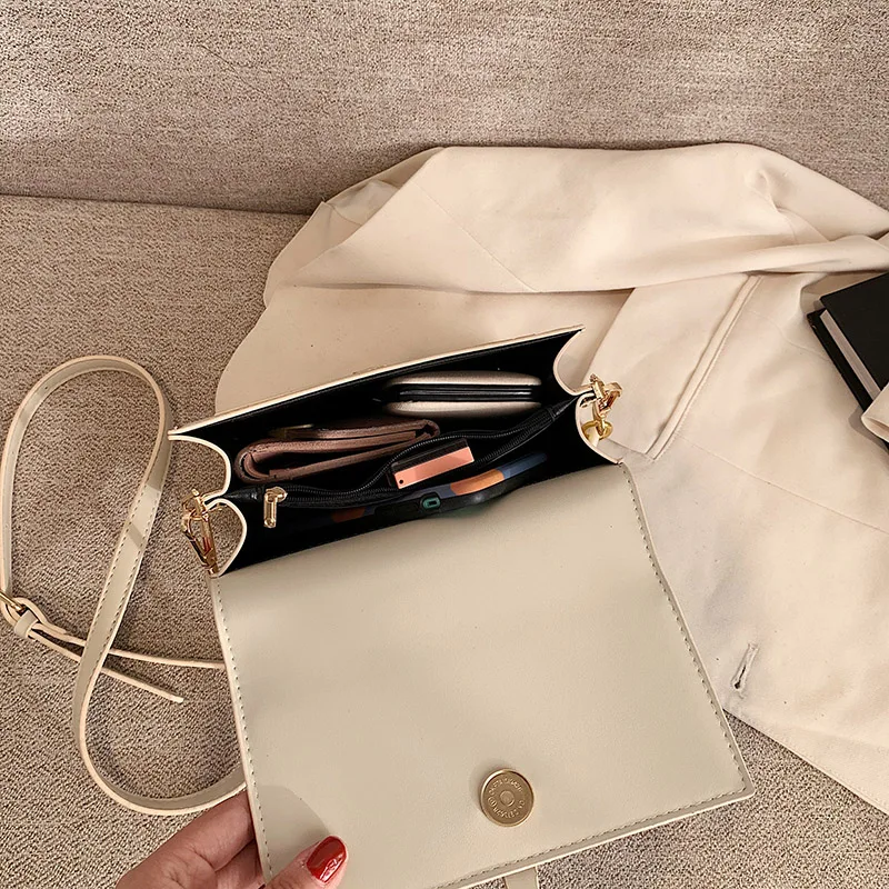 

Trend Alligator Chain Square Bag for Women's Classic Texture PU Shoulder Bag Casual Lady All-match Small Tote Crossbody Bags Sac