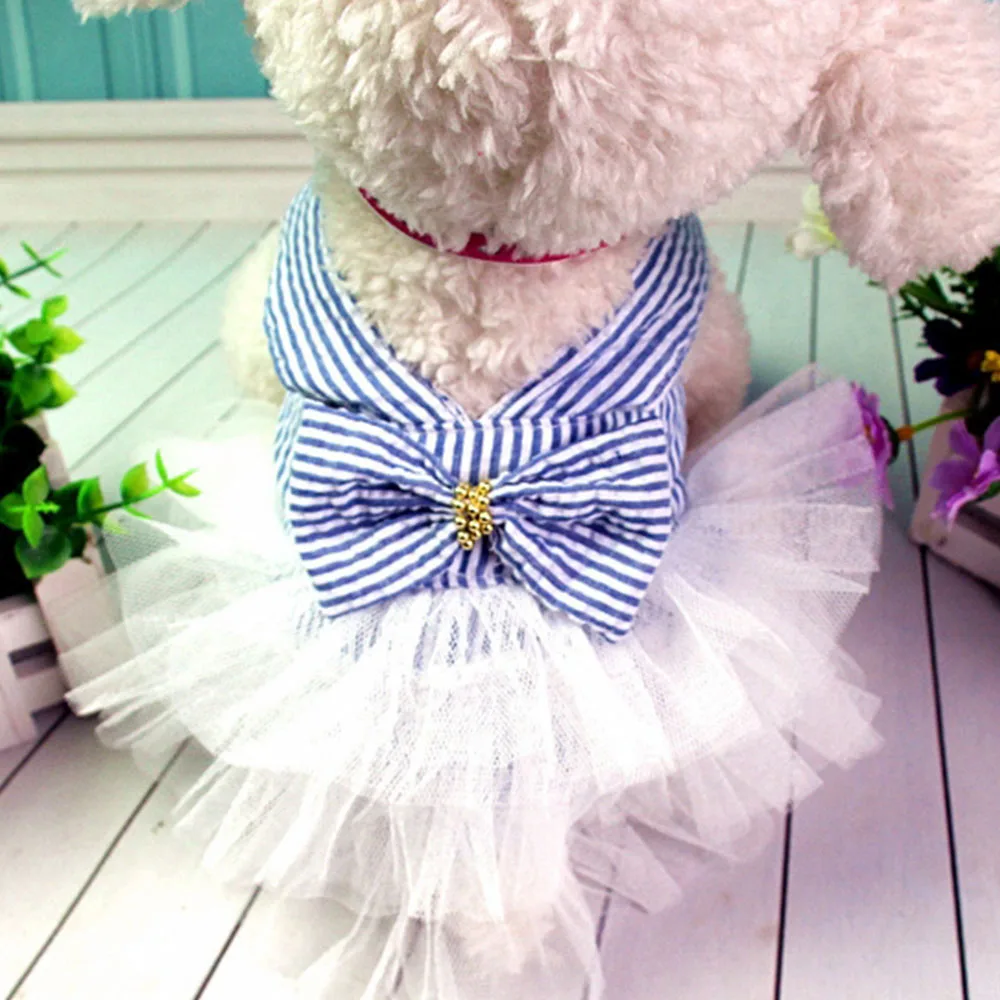 

Striped Fresh Layer Cake Skirt Dog Bear Dress Skirt Dress Spring Summer Wear Fresh Layer Cake Dress Dog Pet Dog Clothes