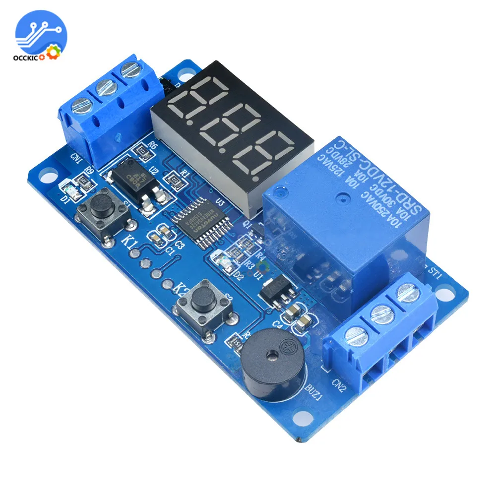 Модуль реле задержки постоянного тока 12 В цифровой светодиодный дисплей времени