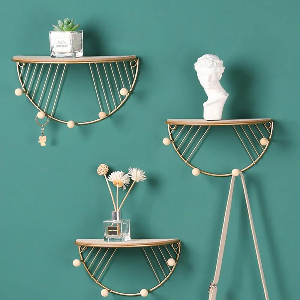 Европейский Стильный металлический Железный декоративная полка с Крючки