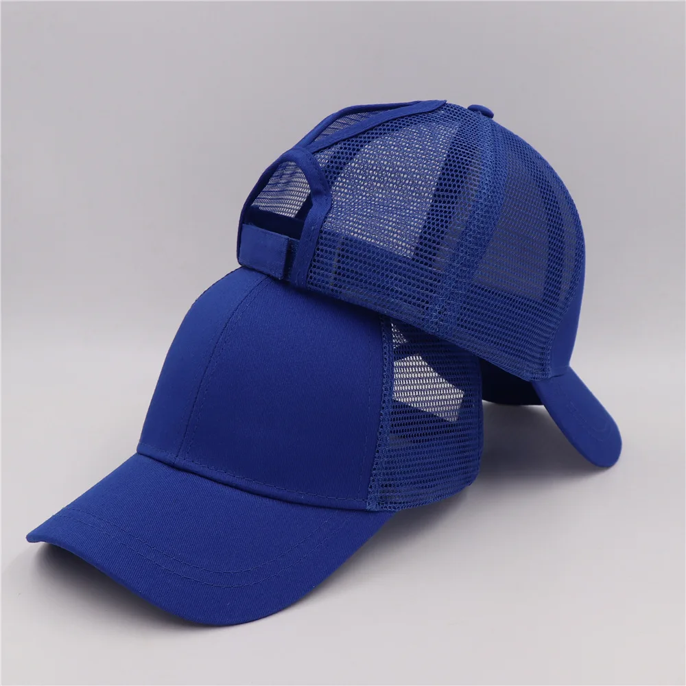 Регулируемая Мужская кепка s повседневная простая сетчатая бейсболка s Snapback Головные уборы для мужчин и женщин хип-хоп кепка для водителя грузовика уличная шляпа для папы - Цвет: Синий
