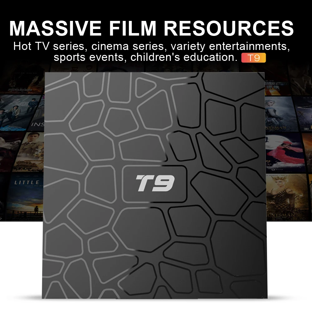 T9 Android 9.0 Smart TV 4K Box QuadCore USB 3.0 Set Top 2.4G/5G Dual WIFI 4G32G Media Player | Электроника