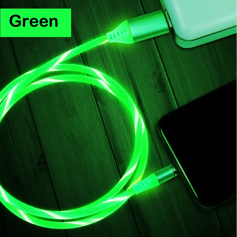 1 м Магнитный кабель для быстрой зарядки мобильного телефона type C Micro USB светящийся провод для передачи данных для iPhone Samaung huawei