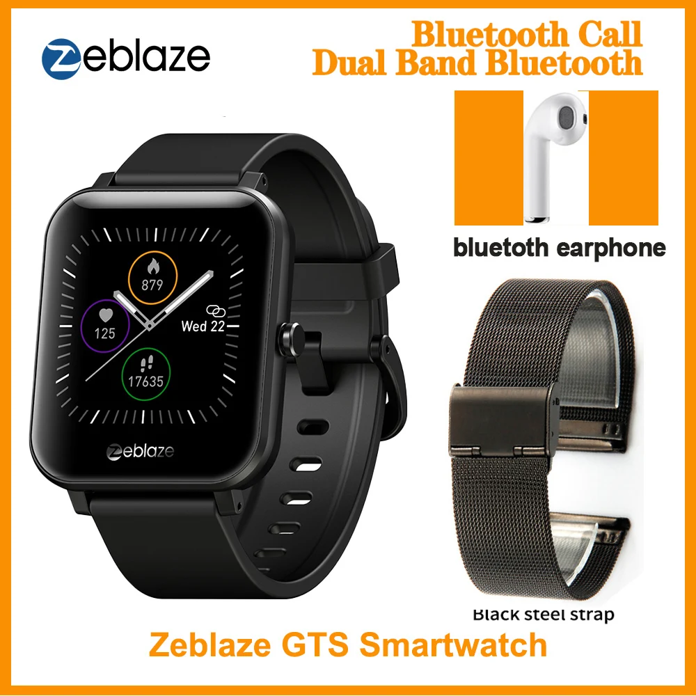 Оригинальные Смарт часы Zeblaze GTS с Bluetooth вызовом IP67 Водонепроницаемый 1 54 дюймов IPS