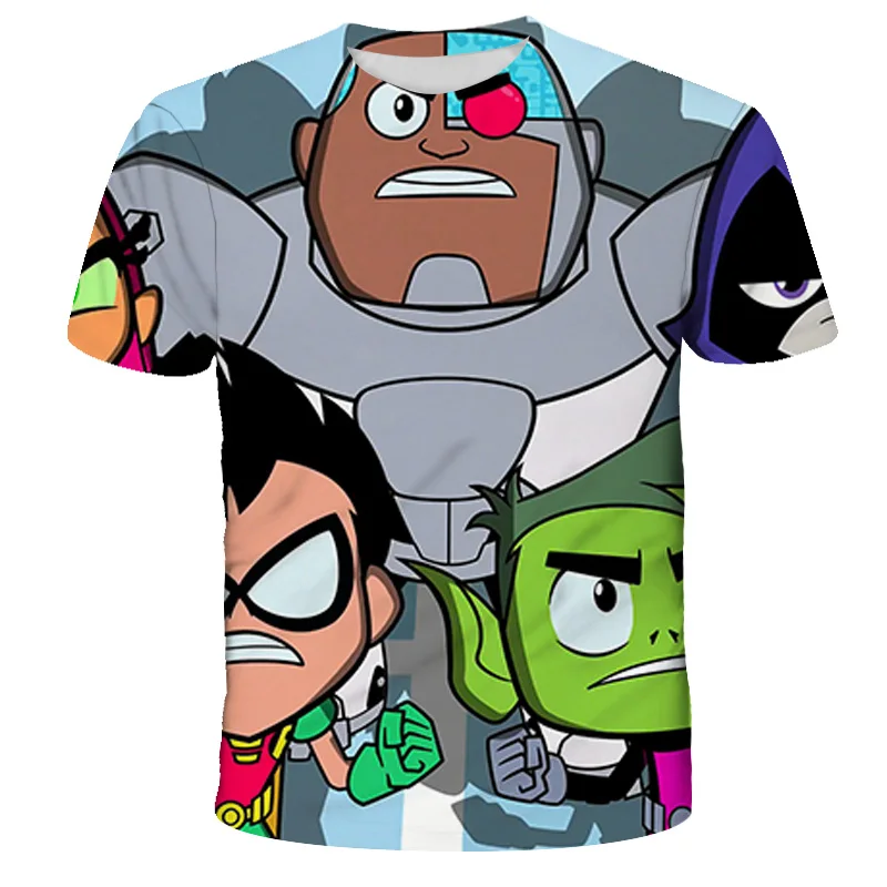 

DLF 2-16Y 2020 Summer Clothes Kids Teen Titans Go T Shirt Boys Short Sleeve T-shirt Baby Girl Casual Funny Tee Hip Hop Tops