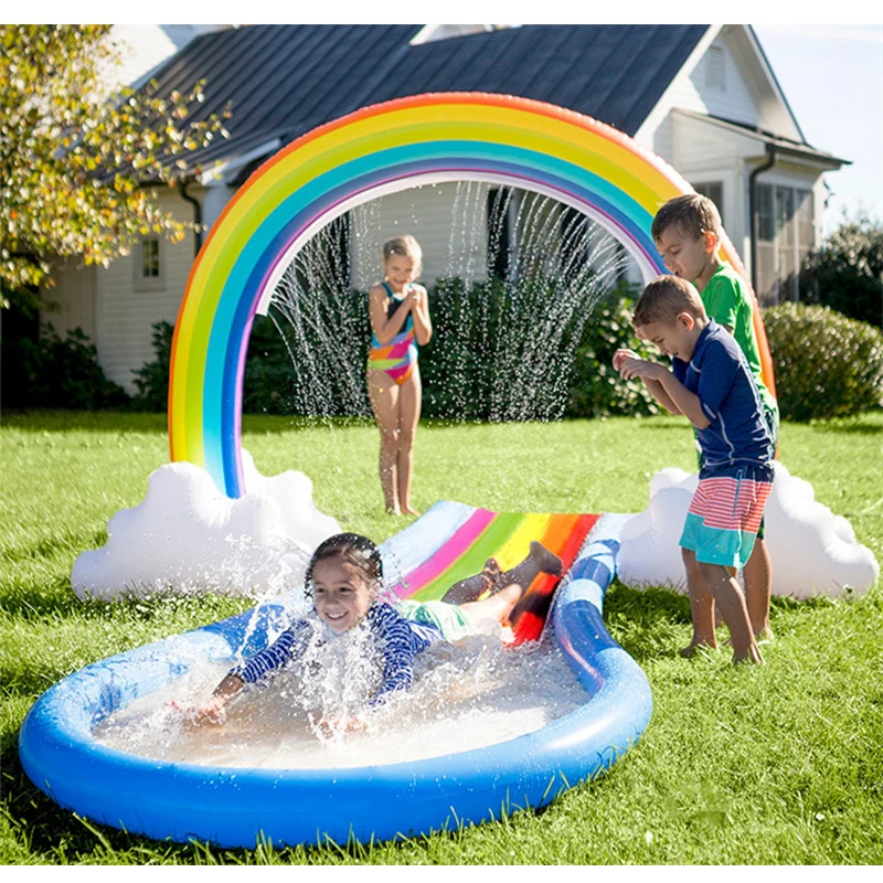 Детская Радужная горка уличные мягкие игровые горки надувная игровая площадка