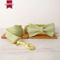 muttco unique dog collar lime tiny plaid convenient to walk the dog leash accessory for small medium large dog 5 size udc106b