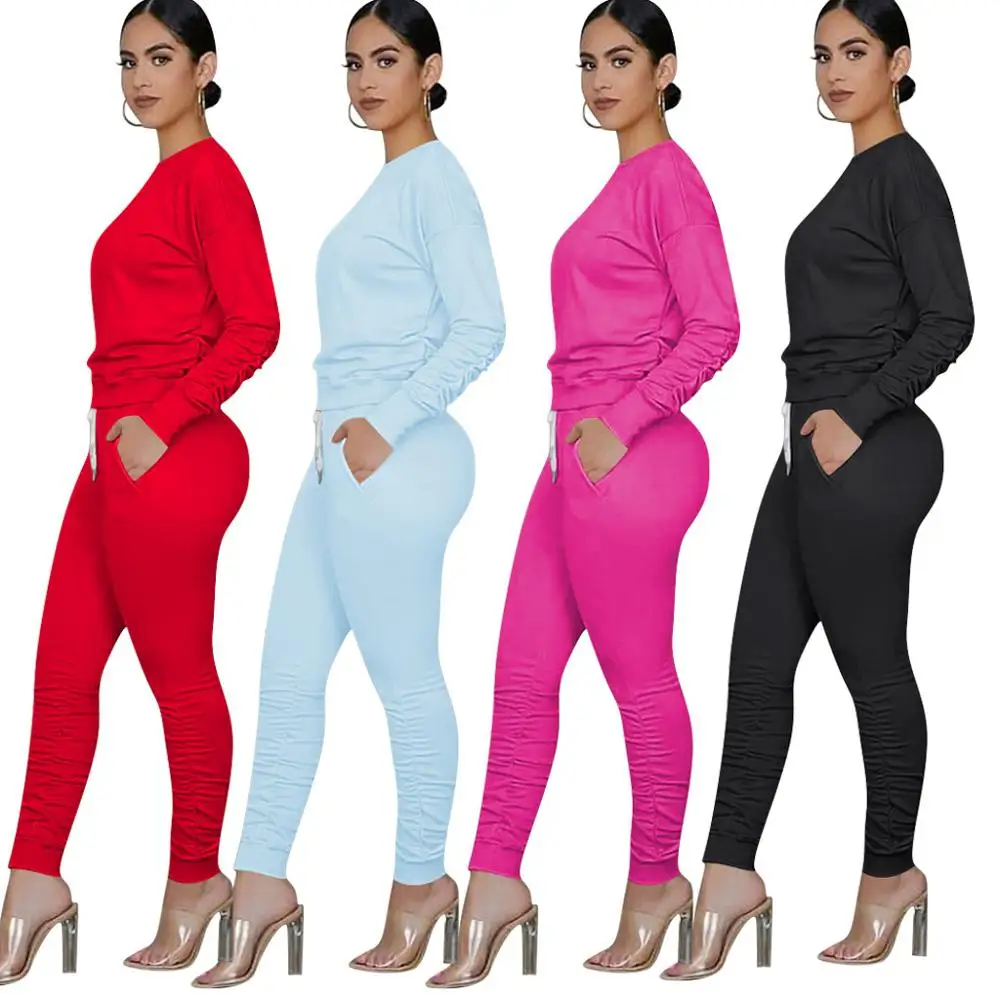 

Casual Two Piece Set Women Fall Tracksuit Long Sleeve Tunic Top and Joggers Pant Sweat Suits Street Lounge Wear Matching Sets
