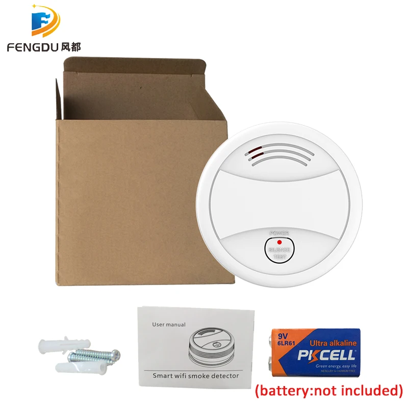 2 шт. пожарный детектор дыма Wi Fi Беспроводной приложение Tuya Управление домашняя