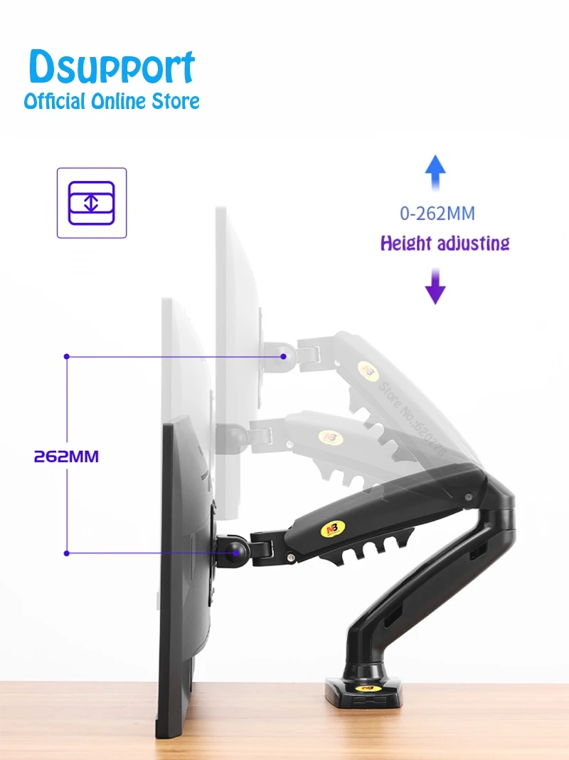 Новинка NB F80+ 2XUSB3. 0 настольная газовая пружина 17-2" ЖК-светодиодный держатель для монитора кронштейн полный движения Дисплей Стенд загрузка 2-9 кг