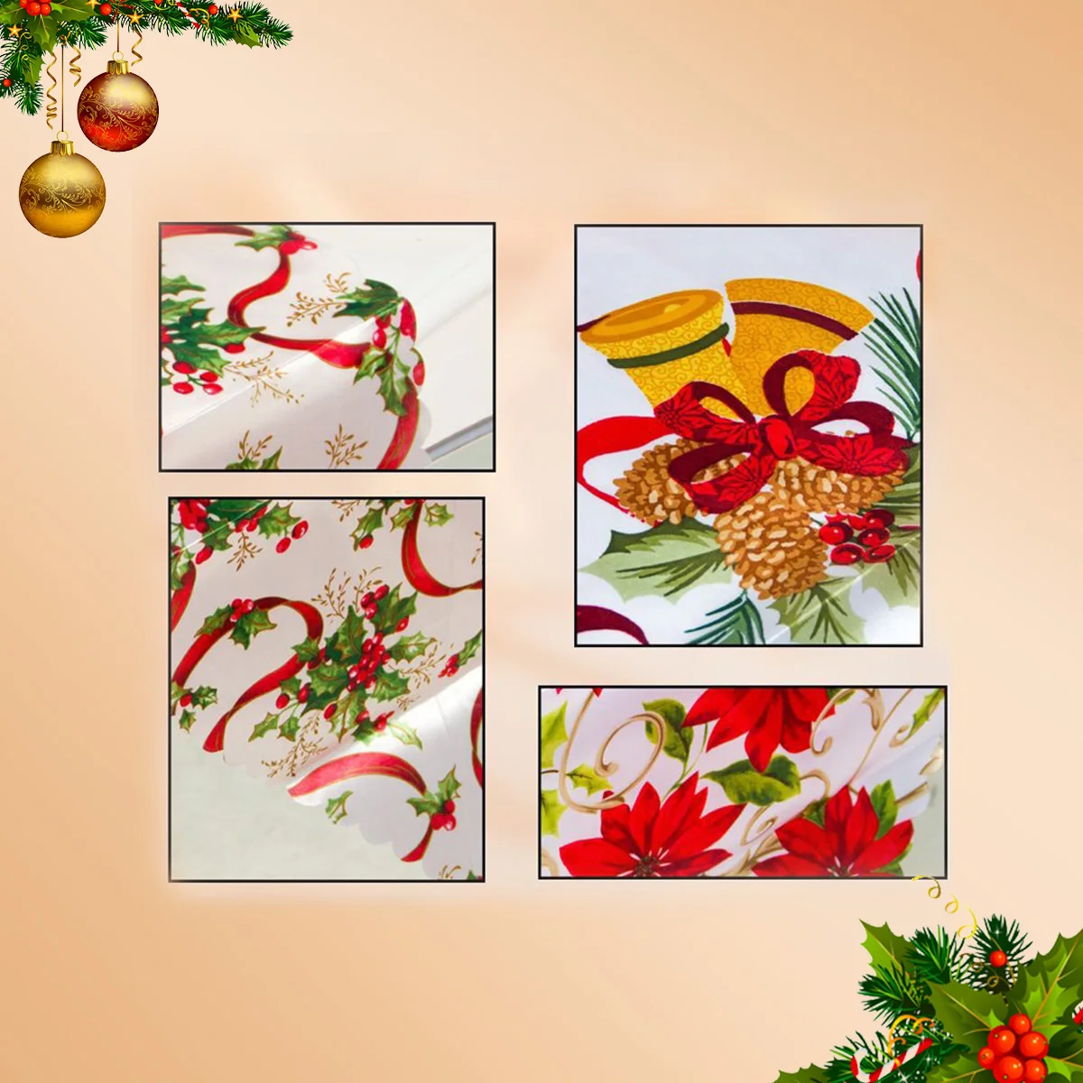 Рождественская настольная дорожка из полиэстера красный настольный флаг