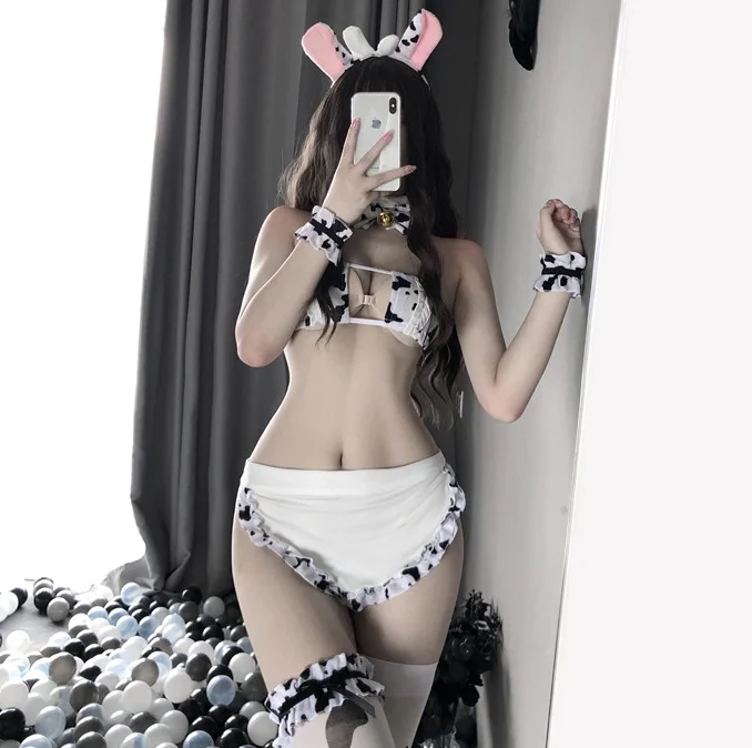 Новинка костюм для косплея из коровы горничная танкини купальник бикини одежда