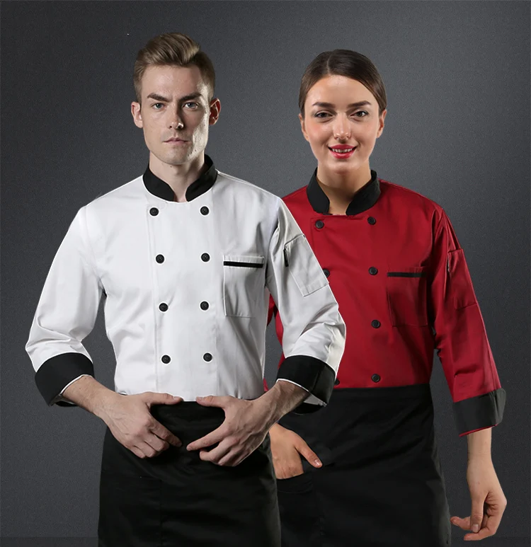 Куртка для шеф повара унисекс жакет с длинным рукавом ресторана кухни униформа