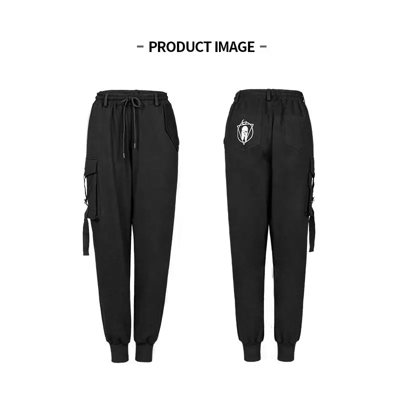 Женские свободные штаны PK291 черные для бега в стиле панк размер S-L | Женская одежда