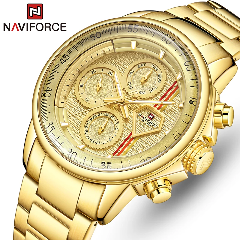 

NAVIFORCE Watch For Men Top Brand Luxury Waterproof 24 Hour Date Quartz Clock Stainless Steel Sport Wristwatch Relogio Masculino