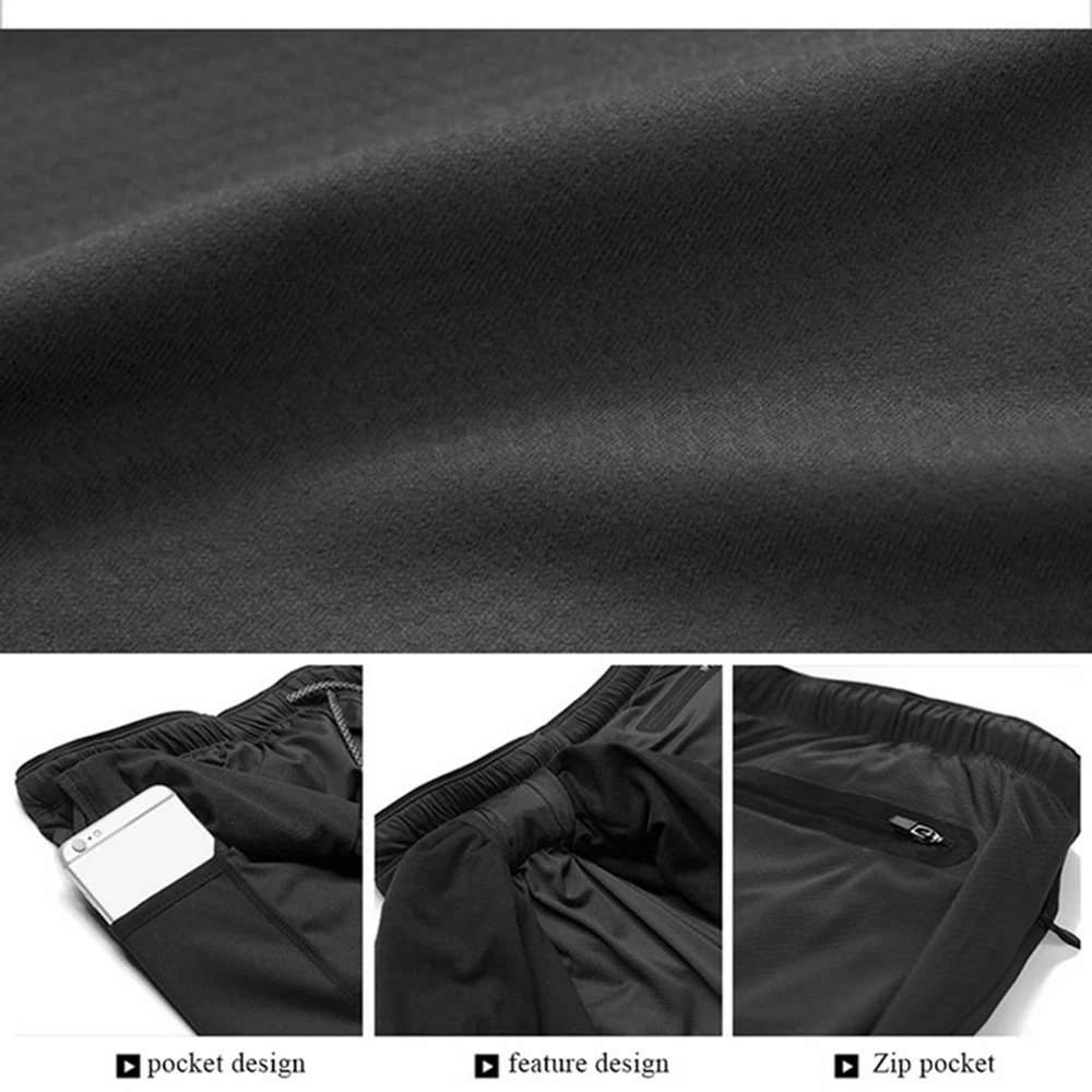 Для мужчин 2 1 джоггеры Шорты телефон безопасности карманами 2020 Весна Высокое