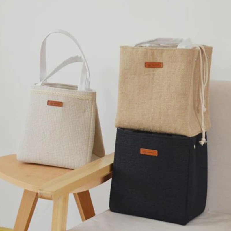 

Портативный Ланч-бокс с алюминиевой фольгой, Термоизолированный мешок для еды и пикника, из хлопка и льна, охлаждающий тоут, чехол для кемпи...