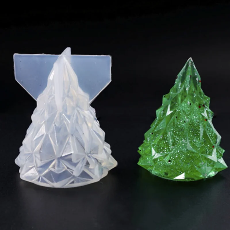 

Epoxy Resin Candle Mold Craft Souvenir Christmas Night Light Christmas Tree Table Decoration Mold Silicone Decorative Accessory