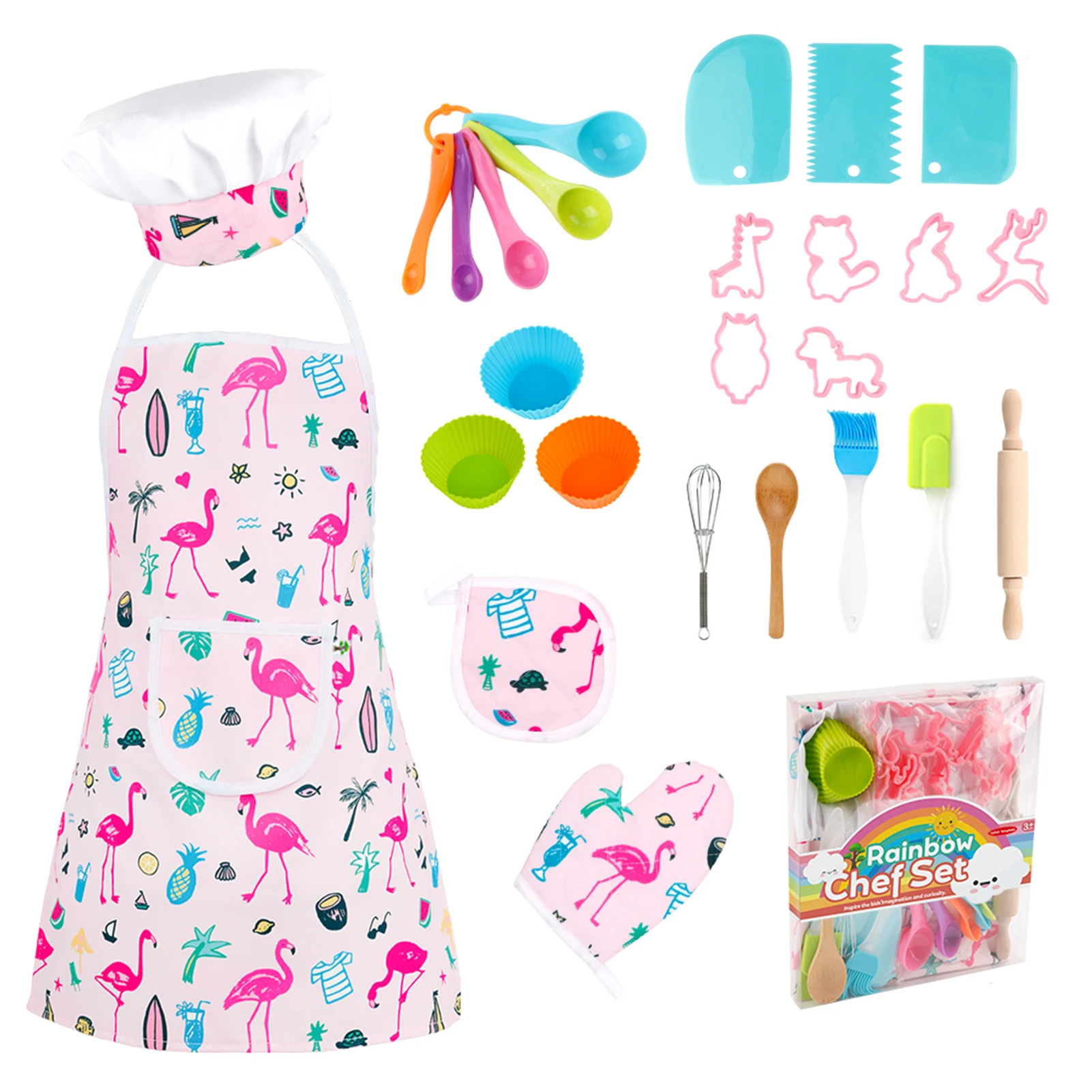 

Kid Cooking Baking Set DIY Educational Dress Up Chef Costume Pretend Role Play Baking Cooker Play Set Friends Game 3-8 Years Old