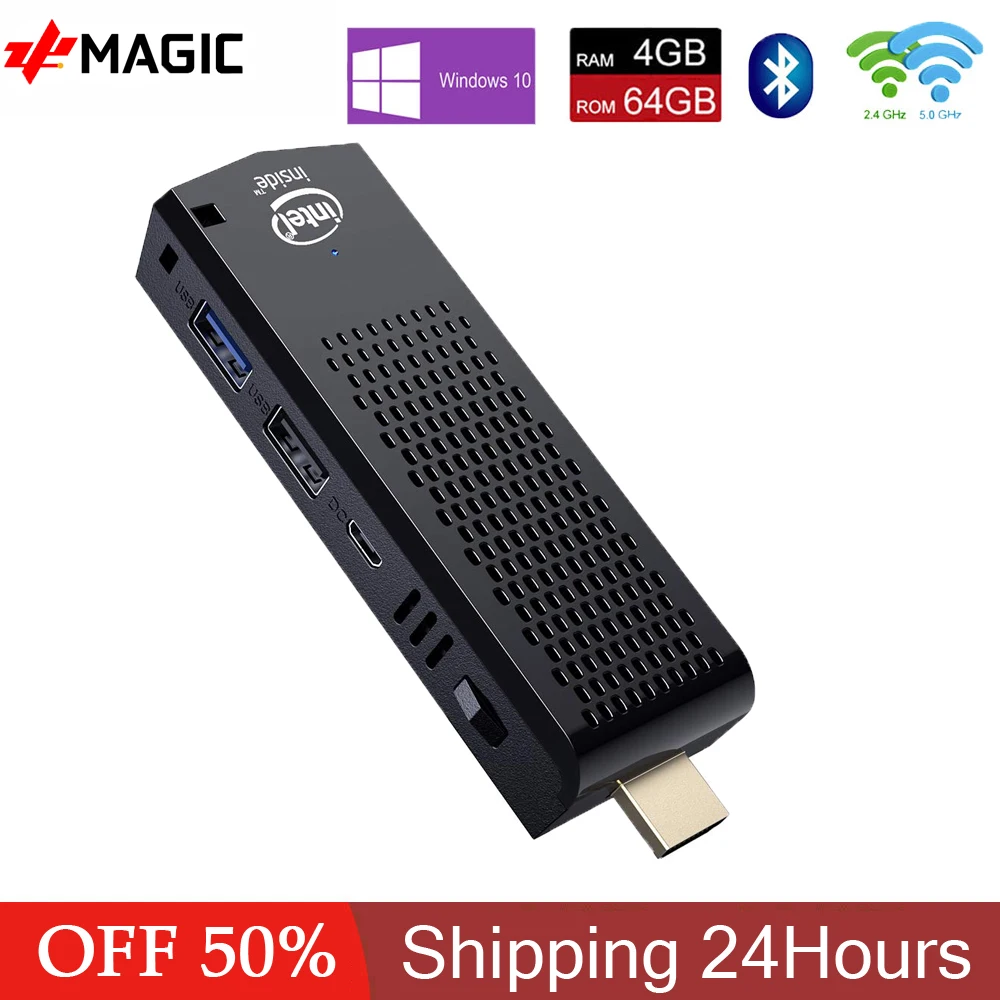 Мини ПК Windows 10 T6 pro intel Z8350 4K 1 44 GHz 2G 32G 4GB 64GB dual wifi bluetooth 4 0 USB3.0 pocket PC stick WIFI