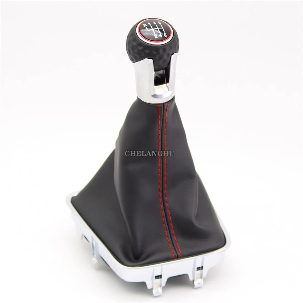 Для VW Tiguan 2007 2008 2009 2010 2011 автомобильный Стайлинг 6-скоростная ручка переключения передач с чехлом из искусственной кожи