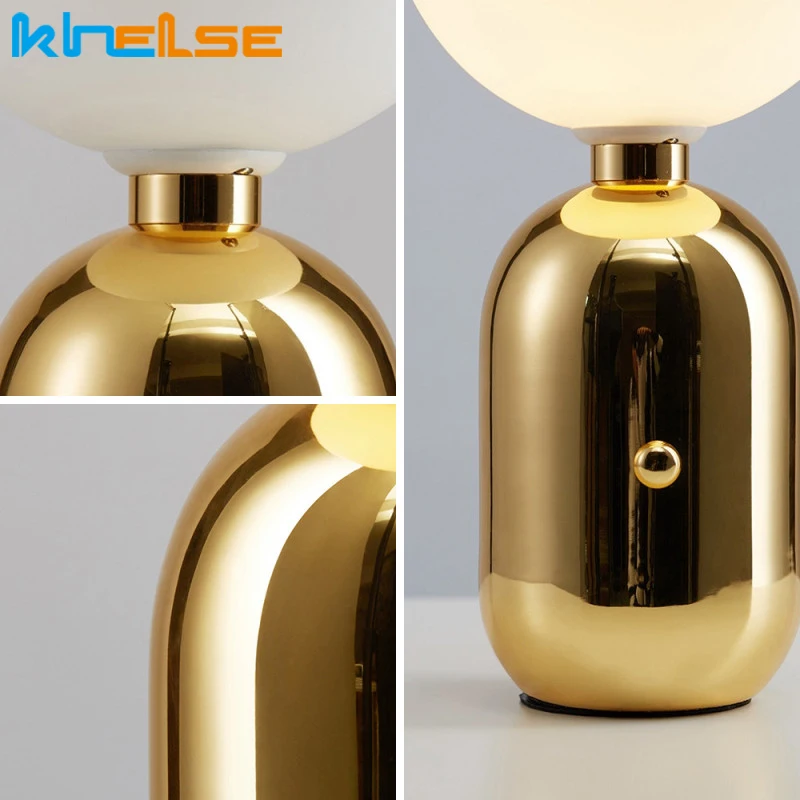 Современный светодиодный светильник стеклянные сферические настольные лампы