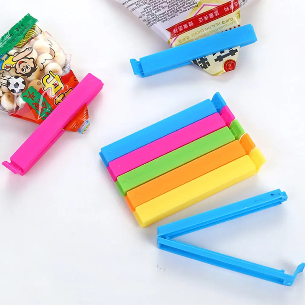 

6Pcs Plastic Sealing Clip Storage Bag Sealing Clips Kitchen Sealing Bag Clip Sealer Clamp Kitchen Accessories Random Color