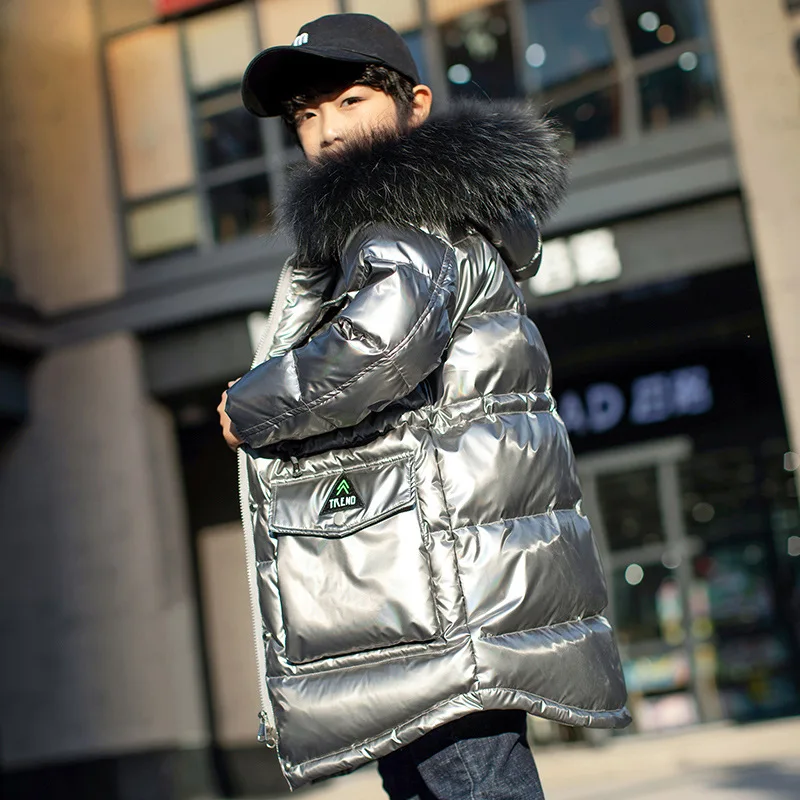 

Winter Jacket For Boy Long Children's Clothing Baby Parka Kids Jackets Coat Down Snowsuit Waterproof Shiny Outerwear TZ963