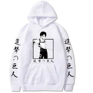 Plain Colour Uniex Sweatshirt Attack on Titan Hot Anime Printed Pullover Hoodies Casual Loose Men Sportwear