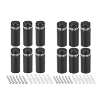uxcell 468pcs glass standoff mount wall standoff holder advertising nails 12mm 16mm 19mm 25mm dia black with screws