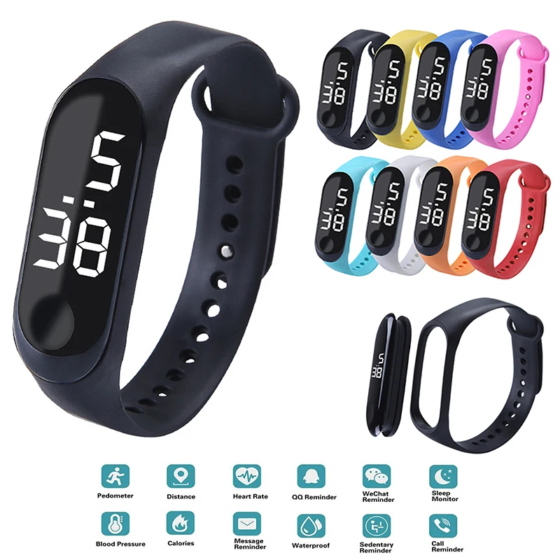 

Student Smart Watch LED Screen Display Waterproof Wearable Silicone Fashionable Men Women Use Multi-functional Fitness Bracelet