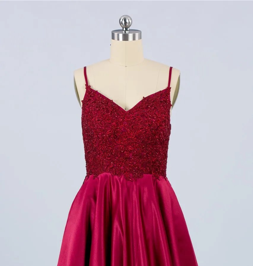 

Deep Claret Evening Dress 2020 New fashion elegant beaded v-neck luckgirls Customizable fashion prom Dress mocini tailor