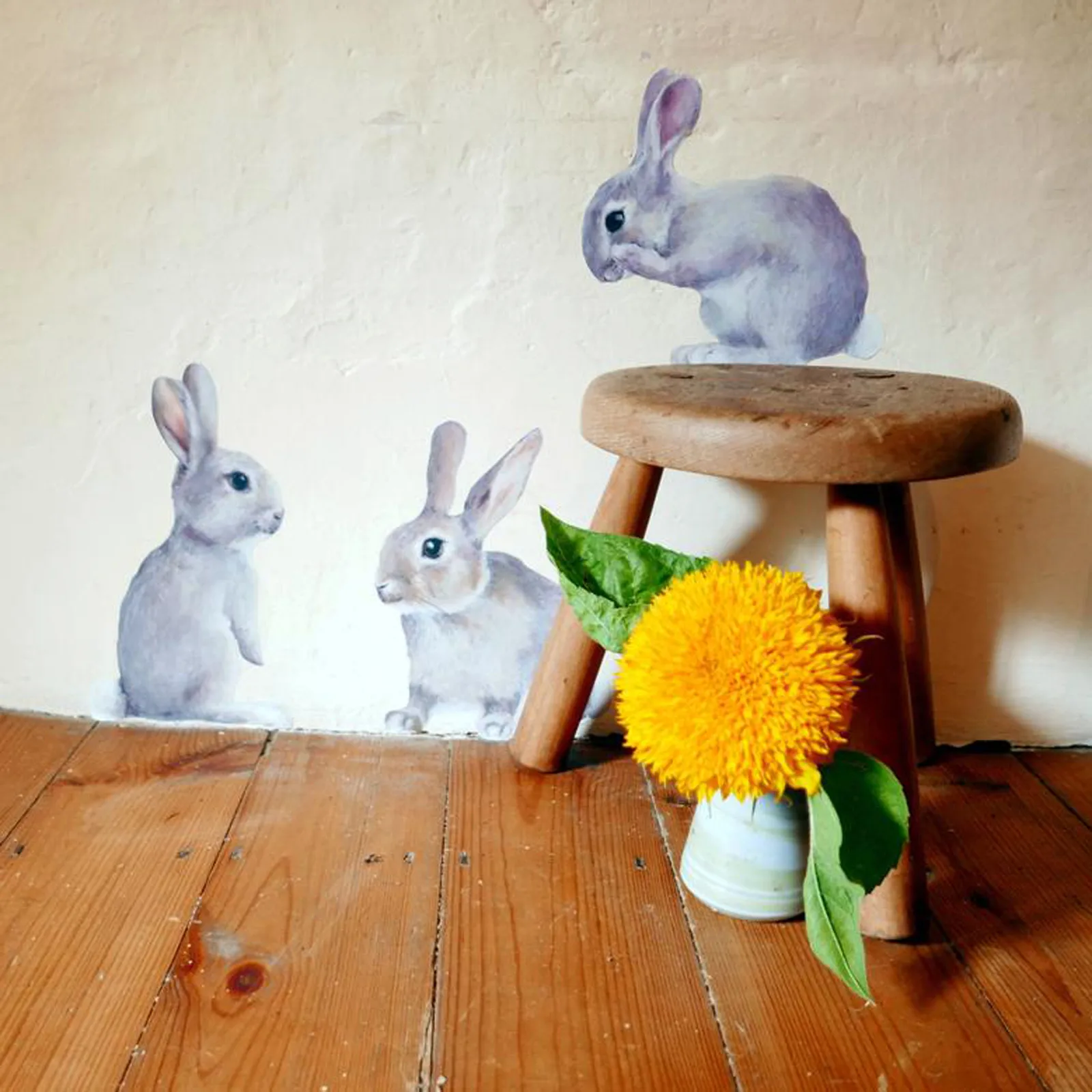 Банни стикер на стену в виде кролика наклейка лесной настенные Стикеры для