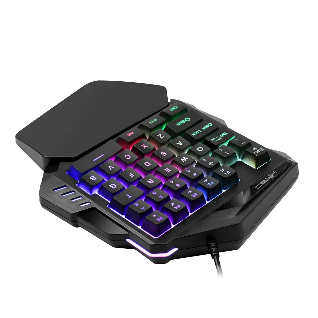 K13 Wired 35 Keys LED Backlit Usb Ergonomic Single Hand Keypad Gaming Keyboard With hand rest Professional gaming keyboard | Компьютеры и