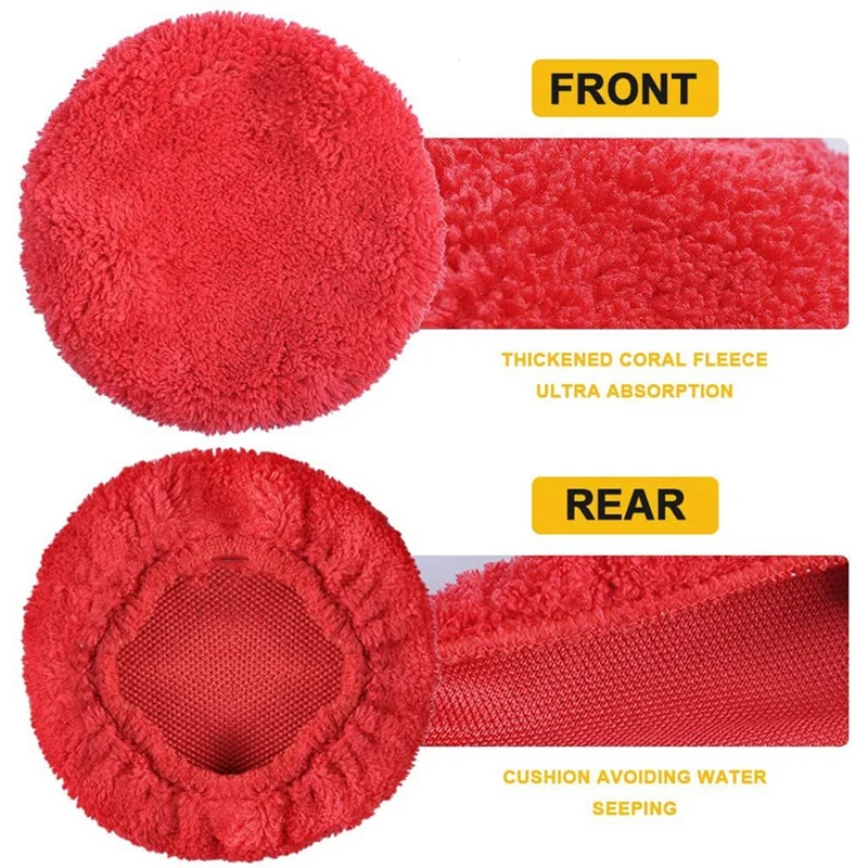 

Car Microfiber Cloths for Windshield Cleaning Tool, Coral Fleece Replaceable Thickened Glass Cleaning Bonnets, 6PCS