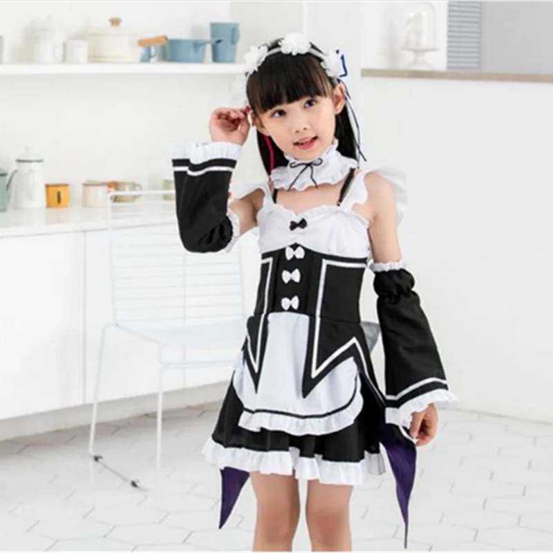 Ram/Rem Косплэй Re:zero Kara Hajimeru Isekai Seikatsu Re жизнь в другом мире Kawaii сестры костюм