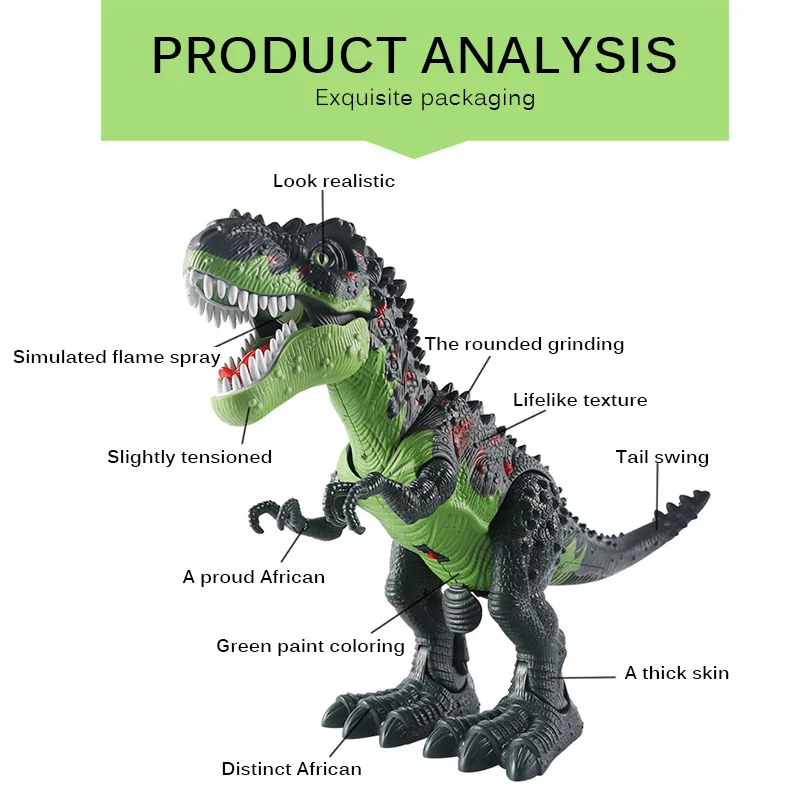 

Educational Music Light Spray Toys Remote Control Dinosaur Tyrannosaurus Animal Sounds Dinobot Electric Walking Animals RC Toy