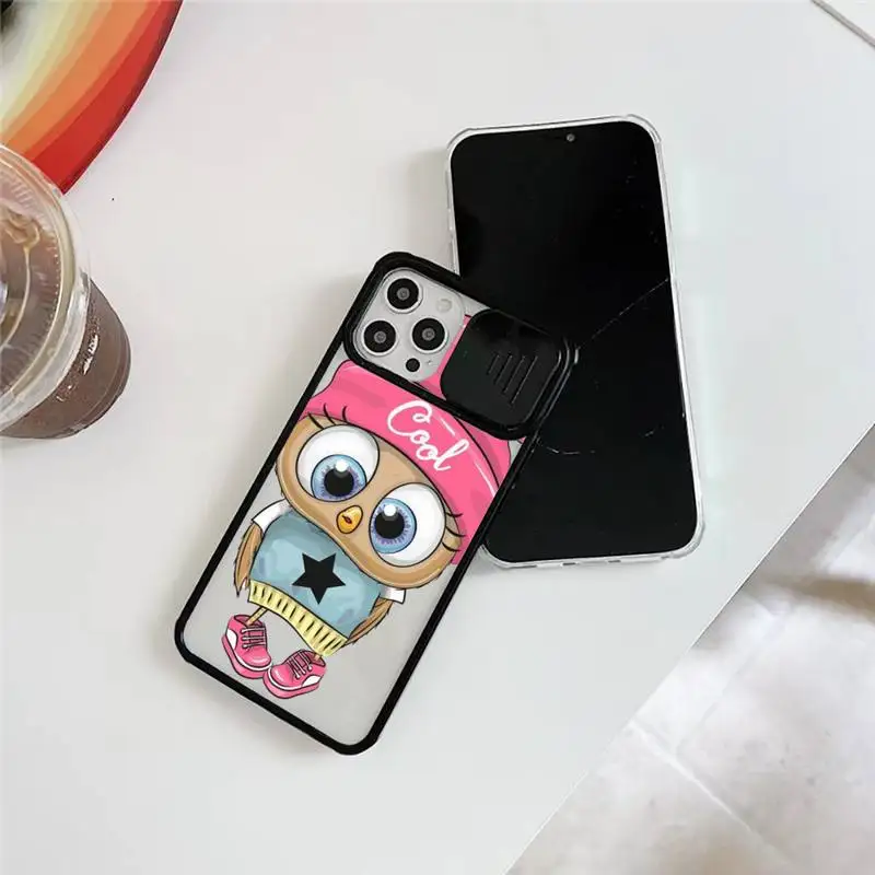 

owl cute cartoon animal Phone Case For iPhone 12 11 8 7 se 2020 mini pro X XS XR MAX Plus Transparent Camera Protection Cover